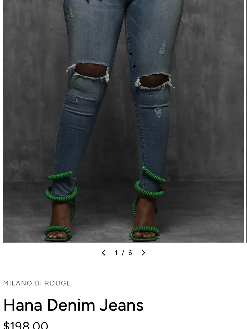 Milano di Rouge Hana Distressed Blue Denim Jeans